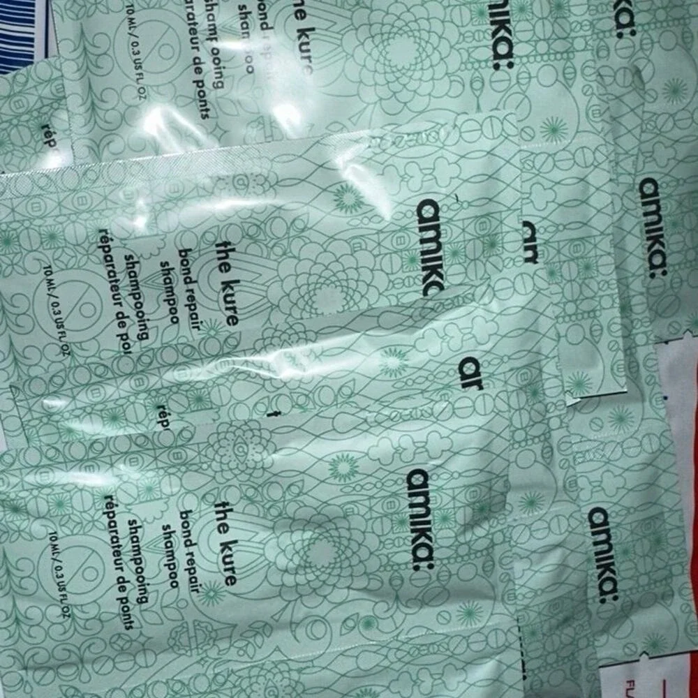 Amika The Kure‎ Bond Repair Shampoo and conditioner Sample Packets Travel Size